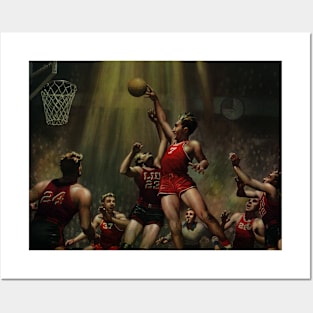 Vintage Sports Basketball, Players in a Game Posters and Art